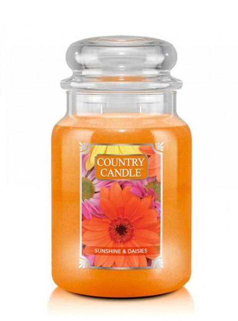 Country Candle - Sunshine & Daisies - Duży słoik (652g) 2 knoty