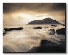 Sepia Sea, Lofoten Islands - Obraz na płótnie