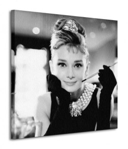 Audrey Hepburn (Breakfast at Tiffany's B&W) - Obraz na płótnie