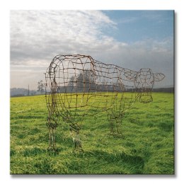 Pink Floyd (Wireframe Cow) - Obraz na płótnie