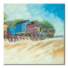 Summer Beach Huts II - obraz na płótnie