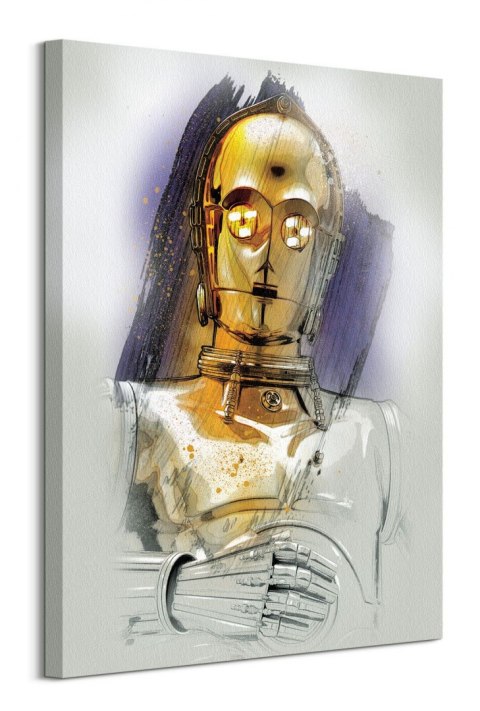 Gwiezdne Wojny Star Wars: The Last Jedi (C-3PO Brushstroke) - obraz na płótnie