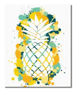 Splatter Silhouette Pineapple - obraz na płótnie