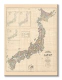 Stanfords Mapa Japonii 1879 - obraz na płótnie