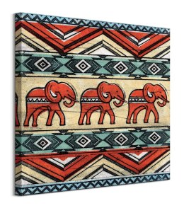 Tribal Elephants - obraz na płótnie