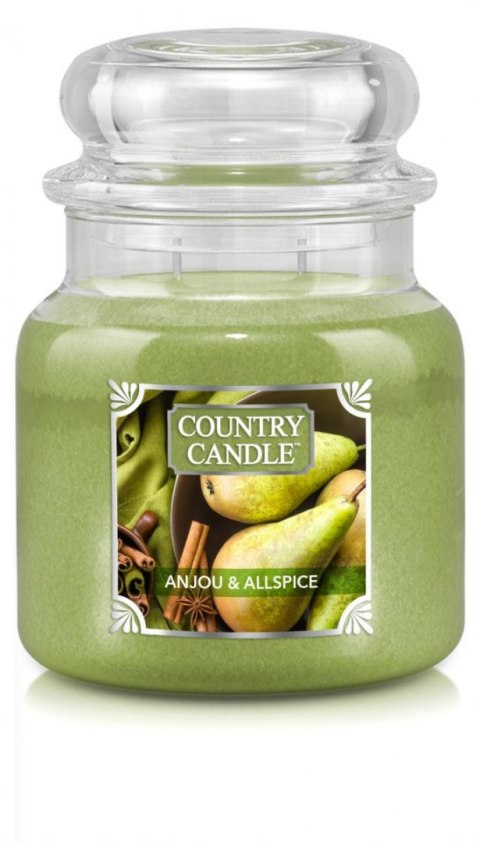 Country Candle - Anjou & Allspice - Średni słoik (453g) 2 knoty