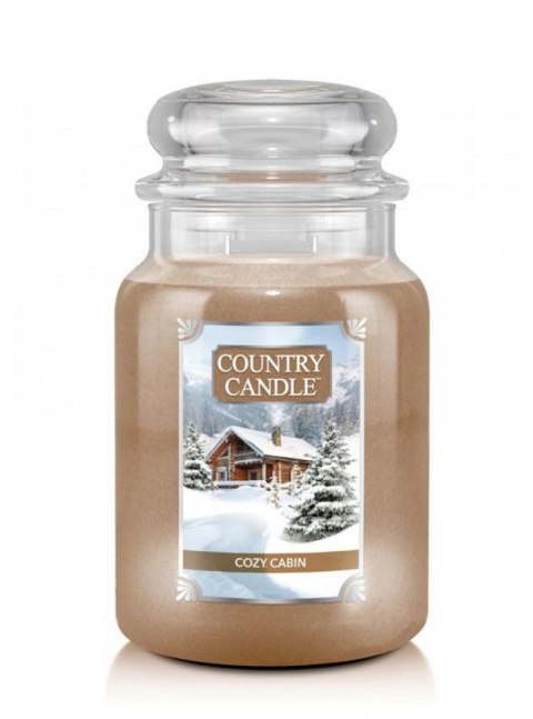 Country Candle - Cozy Cabin - Duży słoik (652g) 2 knoty