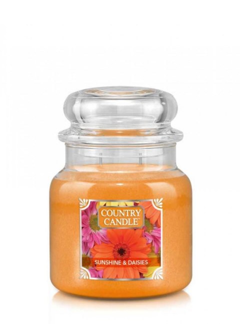 Country Candle - Sunshine & Daisies - Średni słoik (453g) 2 knoty