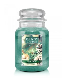 Country Candle - Tinsel Thyme - Duży słoik (680g) 2 knoty