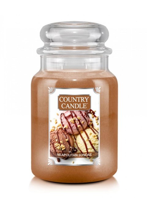 Country Candle - Neapolitan Sundae - Duży słoik (680g) 2 knoty