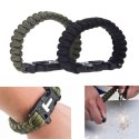 Bransoletka paracord 3w1 ARMY GREEN