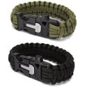 Bransoletka paracord 3w1 ARMY GREEN