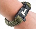 Bransoletka paracord 3w1 ARMY GREEN